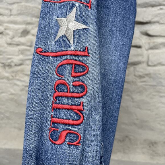 Tommy Hilfiger Blue Denim Long Sleeve Shirt Jean Distressed Faded Vintage 90s - Picture 11 of 14